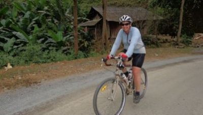 Sarah Cutts Cycling on the  tour with redspokes
